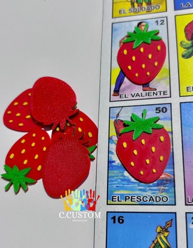 Strawberry Fresas Loteria Coin Chips (50 Coins)